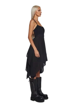 DARKER WAVS Dresses*Signal Open Side Handkerchief Dress