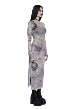 Widow Dresses*Simple Tricks Mesh Maxi Dress