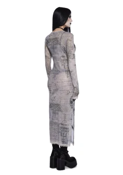 Widow Dresses*Simple Tricks Mesh Maxi Dress