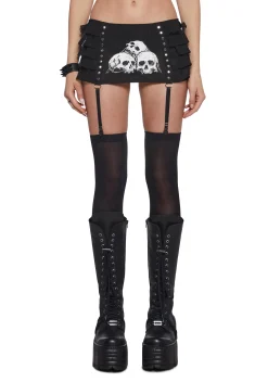 Widow Lingerie|Plus*Skull Garter Mini Skirt