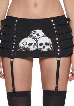 Widow Lingerie|Plus*Skull Garter Mini Skirt