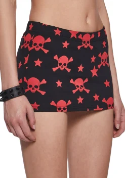 Widow Bottoms|Skirts*Skull Mini Skirt