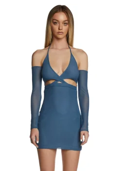 Poster Grl Dresses|Mini Dresses*Slate I'm A Catch Cutout Mini Dress