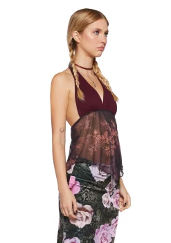 x_Blue Blush Tops*Slow Jams Halter Top