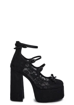 Sugar Thrillz Platforms|Heels*Smiling Melody Platform Heels - Black