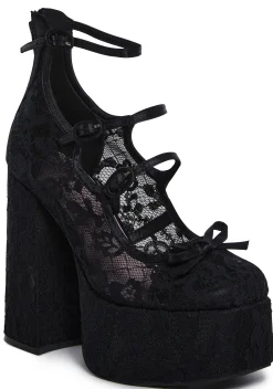 Sugar Thrillz Platforms|Heels*Smiling Melody Platform Heels - Black