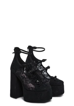 Sugar Thrillz Platforms|Heels*Smiling Melody Platform Heels - Black