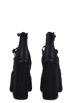 Sugar Thrillz Platforms|Heels*Smiling Melody Platform Heels - Black