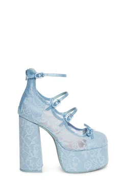 Sugar Thrillz Platforms|Heels*Smiling Melody Platform Heels - Light Blue