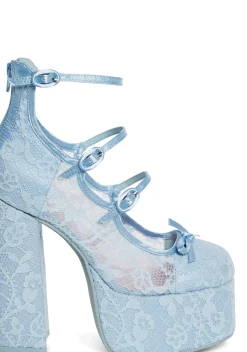 Sugar Thrillz Platforms|Heels*Smiling Melody Platform Heels - Light Blue