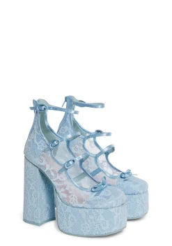 Sugar Thrillz Platforms|Heels*Smiling Melody Platform Heels - Light Blue
