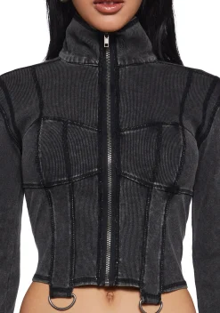 Current Mood Outerwear|Plus*Smooth Driver Zip Up Jacket