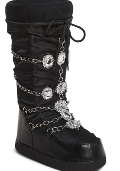Sugar Thrillz Boots|Heels*Snow Princess Winter Boots - Black
