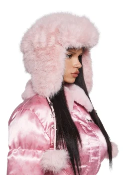 Playboy by Dolls Kill Hats*Snowfall Bunny Faux Fur Trapper Hat