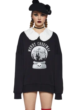 The Grave Girls Outerwear|Sweatshirts & Hoodies*Snowglobe Nightmares Collared Sweatshirt