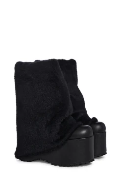 Sugar Thrillz Boots|Platforms*Snuggle Wonderland Platform Boots - Black
