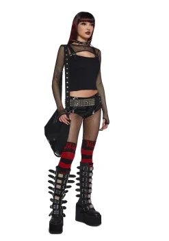 Widow Tops|Plus*So Long Sorrow Fishnet Long Sleeve Top