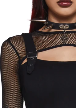 Widow Tops|Plus*So Long Sorrow Fishnet Long Sleeve Top