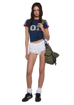 X_JNK USA Bottoms*Soft Girl Ruffled Bloomers - White