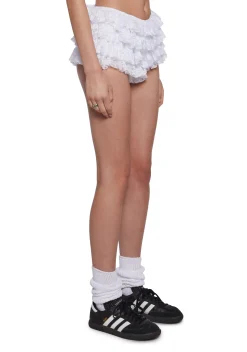 X_JNK USA Bottoms*Soft Girl Ruffled Bloomers - White