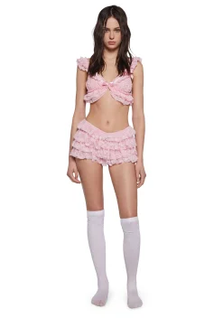 X_JNK USA Bottoms*Soft Girl Ruffled Bloomers - Pink