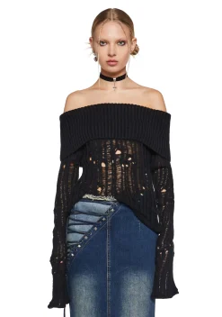 Current Mood Tops|Plus*Something About You Distressed Sweater
