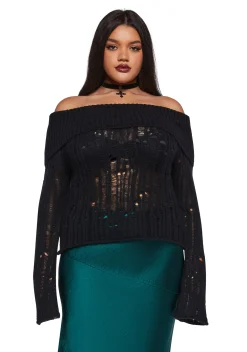 Current Mood Tops|Plus*Something About You Distressed Sweater