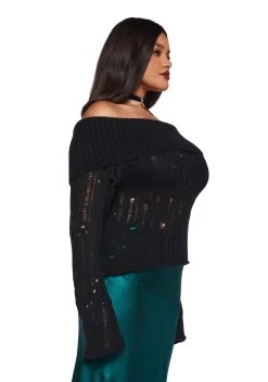 Current Mood Tops|Plus*Something About You Distressed Sweater