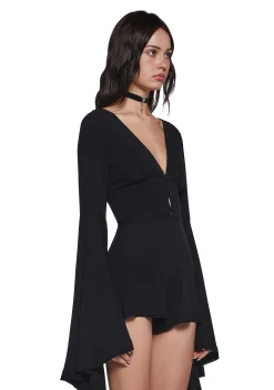 Current Mood Jumpsuits & Rompers|Plus*Soulful Bliss Long Sleeve Romper - Black