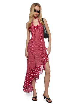 Sugar Thrillz Dresses|Plus*Spanish Sunset Asymmetrical Midi Dress