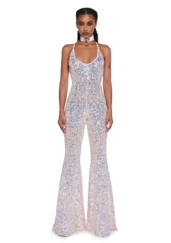 Club Exx Jumpsuits & Rompers|Plus*Sparkle Nights Sequin Jumpsuit- Metallic