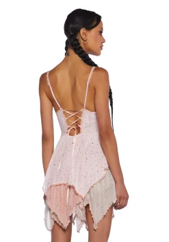 Club Exx Dresses*Sparkled Myths Handkerchief Dress - Pink