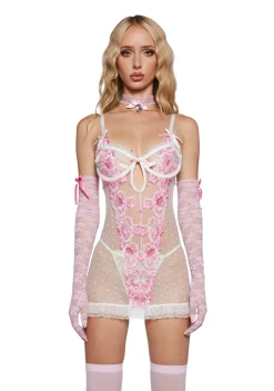 Sugar Thrillz Lingerie*Spinning Wheel Dreams Mesh Slip