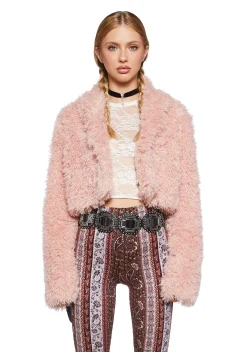 x_Blue Blush Outerwear*Spiraling Daze Faux Fur Jacket