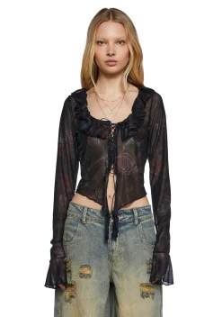 Current Mood Tops|Plus*Spring Fling Mesh Top