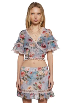 Current Mood Tops*Springtime Seductions Ruffled Blouse