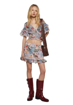 Current Mood Tops*Springtime Seductions Ruffled Blouse