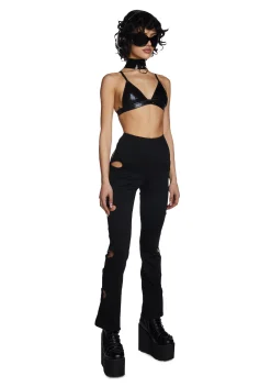 Club Exx Bottoms|Pants*Star Child Cut-Out Pants - Black