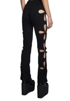 Club Exx Bottoms|Pants*Star Child Cut-Out Pants - Black