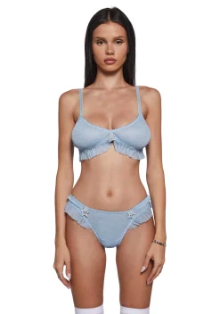 Sugar Thrillz Lingerie|Plus*Star Class Lingerie Set - Blue