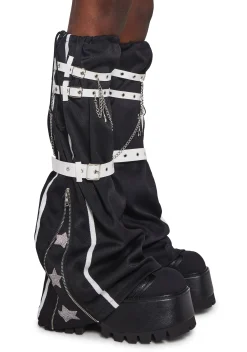 Club Exx Socks & Tights*Star Point Leg Warmers With Buckles