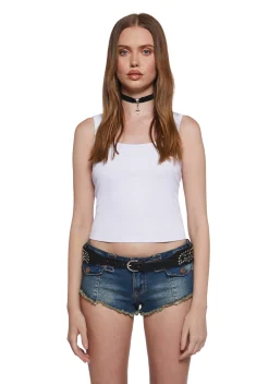 x_Fame Accessories Belts & Harnesses*Star Stud Leather Belt - Black