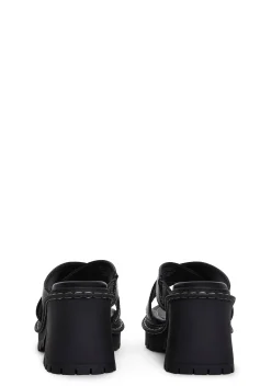 dELiA*s by Dolls Kill Sandals*Star Worthy Cross Strap Slides - Black