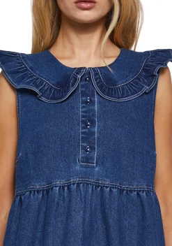 dELiA*s by Dolls Kill Sandals*Star Worthy Cross Strap Slides - Denim