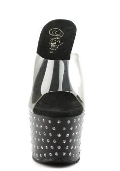 Pleaser Heels|Sandals*Stardust-701 Rhinestone Studded Platform Slides