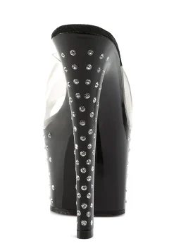 Pleaser Heels|Sandals*Stardust-701 Rhinestone Studded Platform Slides