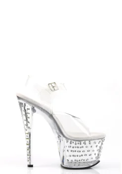 Pleaser Platforms|Heels*Stardust-708 Strap Sandals