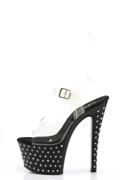 Pleaser Sandals*Stardust-708 Strap Sandals - Black