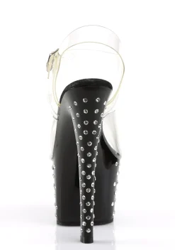 Pleaser Sandals*Stardust-708 Strap Sandals - Black