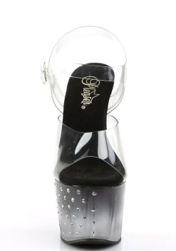Pleaser Sandals*Stardust-708 Strap Sandals - Smoke